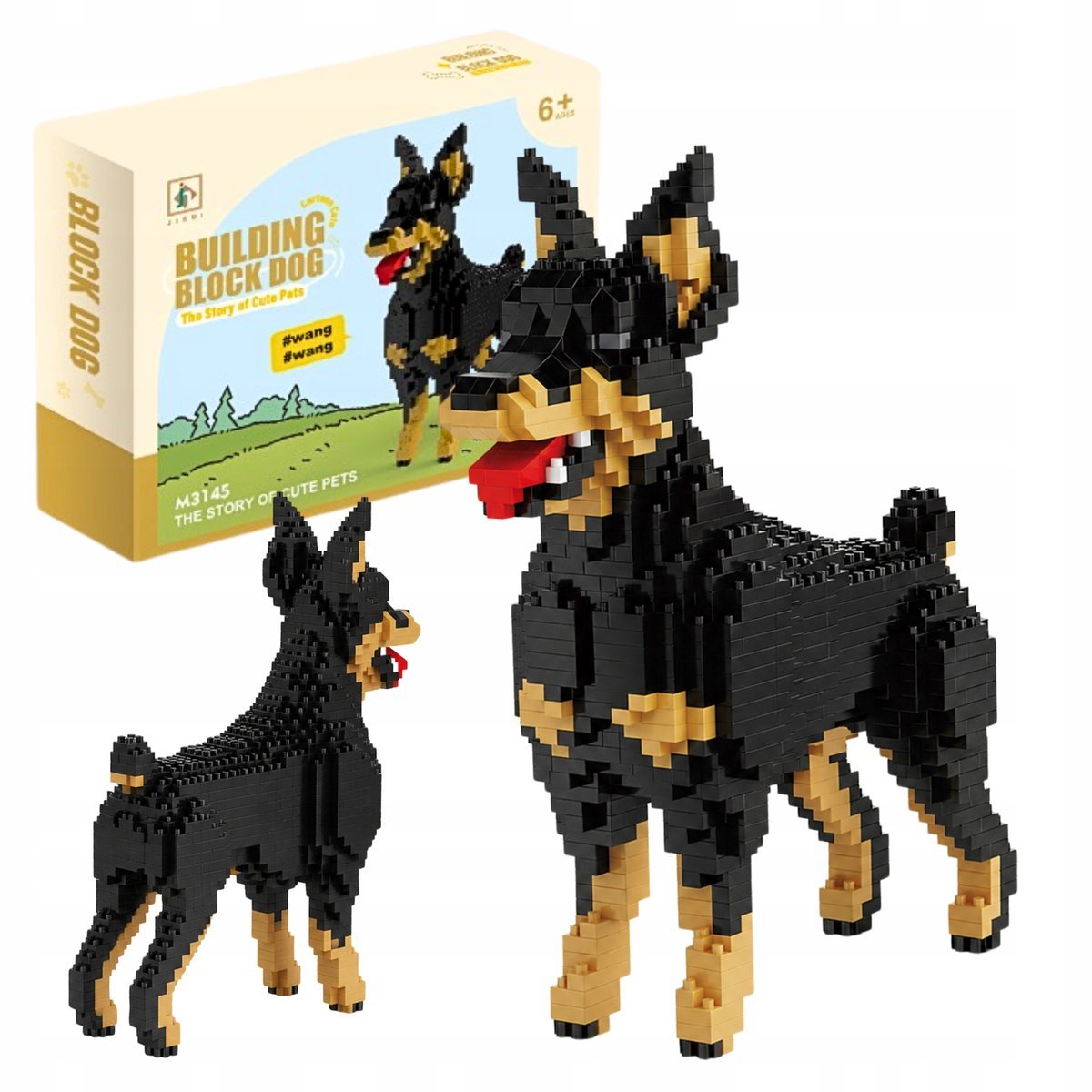 Klocki Konstrukcyjne Pies Doberman 902 El Model 3D Do Zbudowania