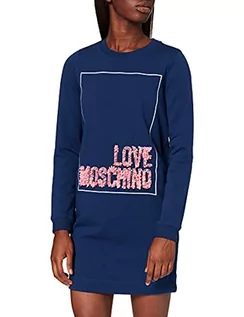 Sukienki - Love Moschino Damska sukienka na co dzień, niebieski, 42 - grafika 1