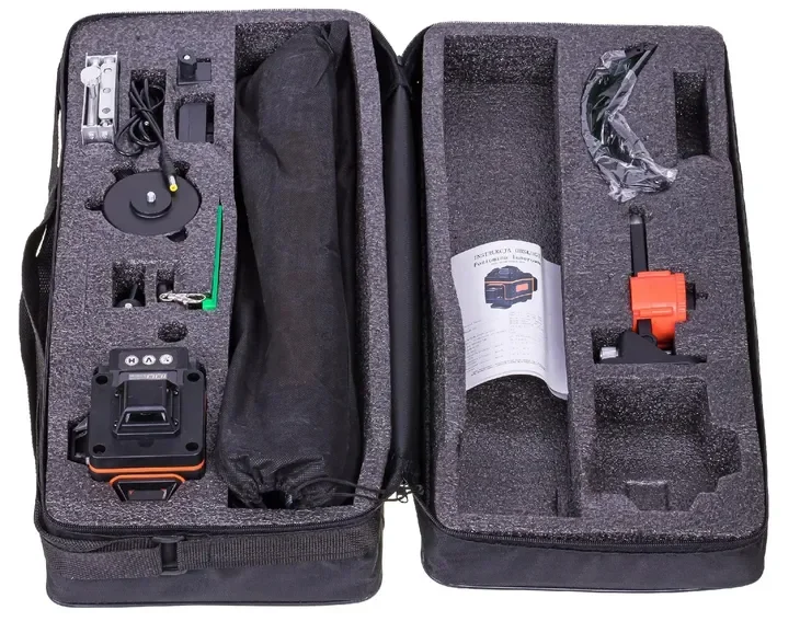 Poziomica Laserowa 360° Laser Krzyżowy 4d + Statyw
