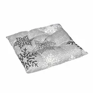 Poduszki na krzesła - Świąteczne siedzisko Płatki śniegu szary, 40 x 40 cm - miniaturka - grafika 1