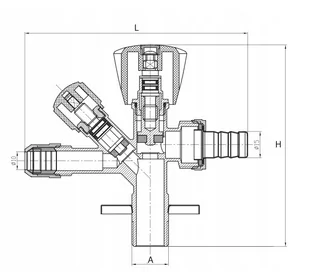 Zawór zaporowy kątowy grzybkowy kombi 1/2x3/4 do pralki zmywarki DIAMOND - Akcesoria hydrauliczne - miniaturka - grafika 2