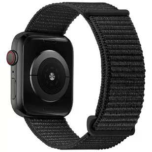Pasek Alogy Nylon Strap z rzepem do Apple Watch 1/2/3/4/5/6/7/8/SE 38/40/41mm Czarny - Akcesoria do smartwatchy - miniaturka - grafika 1