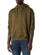 Bluzy męskie - G-STAR RAW Męska bluza z kapturem, zielona (Shadow Olive A613-B230), S - miniaturka - grafika 1