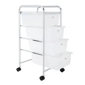Szafki łazienkowe - Regał łazienkowy chrom + biały 32,5 x 39 x 65,5 cm AWD Interior - miniaturka - grafika 1
