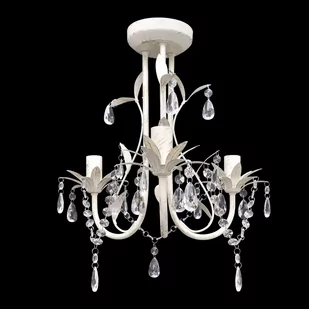 VidaXL Żyrandol, elegancki, biały 240686 - Lampy sufitowe - miniaturka - grafika 1