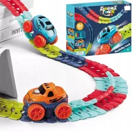Klocki - Tor Samochodowy Elastyczny Składany Kolorowy Changeable Track 184 El. - miniaturka - grafika 1