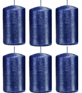 Świece - Świece ozdobne granatowe walec kokon 10/6 zestaw 6 - miniaturka - grafika 1