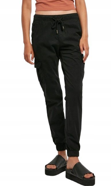 URBAN CLASSICS SPODNIE DAMSKIE CZARNE BOJÓWKI CASUAL M 1J7A