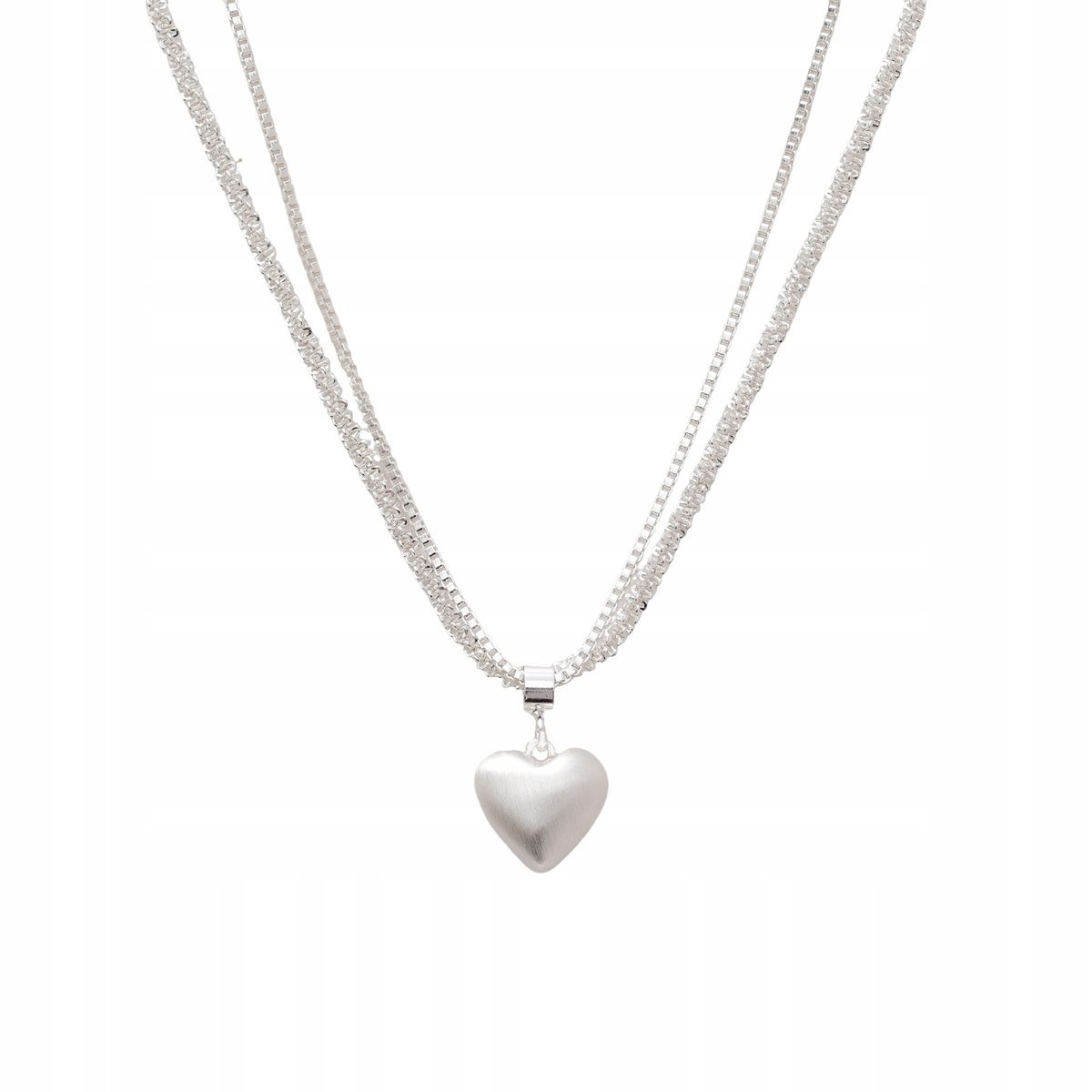 ciekawy NASZYJNIK srebrny ozdobna BIŻUTERIA modny WISIOREK serce