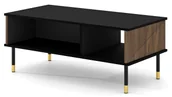 Ławy i stoliki kawowe - Dwupoziomowa ława kawowa czarny + dąb catania F2-B39 - miniaturka - grafika 1