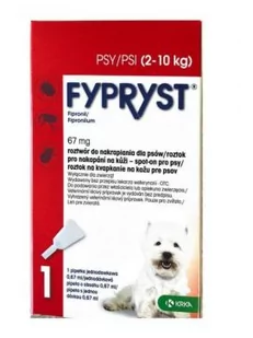 KRKA Fypryst Roztwór Do Nakrapiania Psów 2-10 kg 67 mg/0,67 ml 1 Pipeta - Artykuły przeciw pasożytom - miniaturka - grafika 1