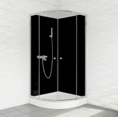 Kabiny prysznicowe - Sea-Horse DUSO Kabina prysznicowa półokrągła czterościenna 90x90x185szkło transparent  DS442T - miniaturka - grafika 1