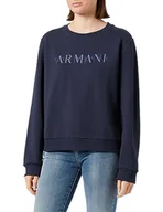 Bluzy damskie - Armani Exchange Sustainable damska bluza z nadrukiem logo, liliowy, L - miniaturka - grafika 1