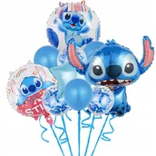 Balony i akcesoria - Zestaw balonów na urodziny imprezę 10 szt Stworek Postać z bajki Stich - miniaturka - grafika 1