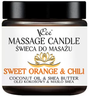 Świece - Nawilżająca świeca do masażu VCee 80 g - różne zapachy - Sweet Orange & Chili - grafika 1