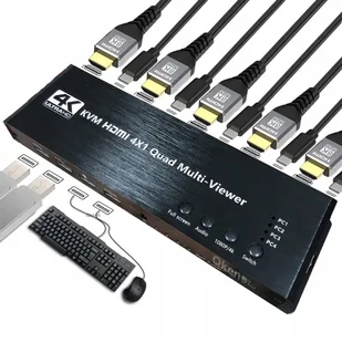 PRZEŁĄCZNIK KVM HDMI 4x1 DZIELNIK 4xUSB MULTVIEWER - Kable - miniaturka - grafika 1