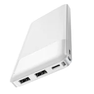 Powerbanki - Hoco Power bank 10 000mah Z Lcd 2a 2xusb + Usb-C J72 Biały - miniaturka - grafika 1