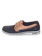 Trampki damskie - Skechers Sneakersy "Arch Fit Upift - Cruise'n By" w kolorze granatowo-jasnobrązowym - miniaturka - grafika 1