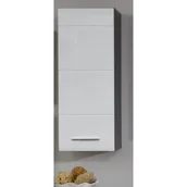 Szafki kuchenne - trendteam smart living Trendteam smart living Skin wisząca szafka ścienna, 30 x 77 x 24 cm, z frontem, kolor biały, wysoki połysk, korpus Sardegna, kolor srebrny dymny, z dużą ilością miejsca do przechowywania - miniaturka - grafika 1