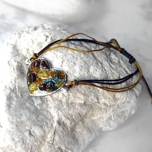 AMBER HEART -bransoleta z bursztynami - Bransoletki - miniaturka - grafika 1