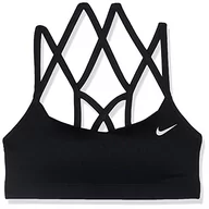 Biustonosze - Nike damski ulubiony pasek z paskiem lekki biustonosz sportowy czarny/biały L - miniaturka - grafika 1