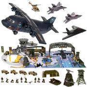 Figurki dla dzieci - Baza Wojskowa Lotnisko Samolot Czołg + Żołnierzyki - miniaturka - grafika 1