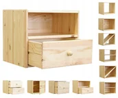 Meble modułowe i akcesoria - Regał drewniany regał modułowy półka regał z szufladą półką meble modułowe - miniaturka - grafika 1