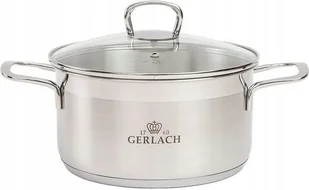 GERLACH GARNEK STALOWY DUŻY BRAVA 24 cm NA INDUKCJĘ 5 L BEZ POKRYWKI OUTLET - Garnki - miniaturka - grafika 1