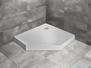 Radaway Doros Pt E Compact Stone brodzik pięciokątny 100x90x11,5cm prawy biały SDRPTP1090-05-04SR | - Brodziki prysznicowe - miniaturka - grafika 1