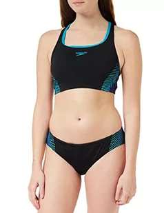Speedo Damski strój kąpielowy 2-częściowy, czarny/zielony, 28 (UK 6), Czarny/zielony, 140 - Stroje kąpielowe - miniaturka - grafika 1