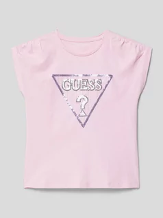 Koszulki dla dziewczynek - T-shirt z cekinowym obszyciem - grafika 1