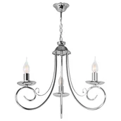 Lampy sufitowe - Inne Żyrandol LAMPA wisząca VEN W-N 1541/3 CR świecznikowa OPRAWA metalowy ZWIS na łańcuchu chrom VEN W-N 1541/3 CR - miniaturka - grafika 1