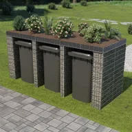 Kosze na śmieci - vidaXL Gabionowa osłona kosza na śmieci, stal, 270 x 100 x 130 cm vidaXL - miniaturka - grafika 1