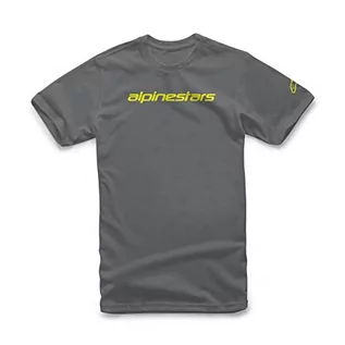 Koszulki męskie - Alpinestars Ageless Classic - Męski T-shirt ze 100% bawełny, sportowa koszulka z krótkim rękawem, krój podkreślający sylwetkę, Carbon/fluorescencyjny żółty, S - grafika 1