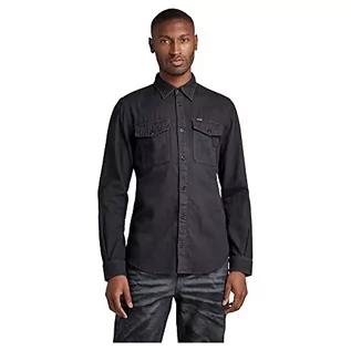 Koszule męskie - G-STAR RAW Men's Marine Slim koszula męska, czarna (Caviar gd 7647-D578), XXL - grafika 1
