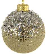 Bombki - Zestaw 4 bombek świątecznych plastik złoty 10 cm - miniaturka - grafika 1