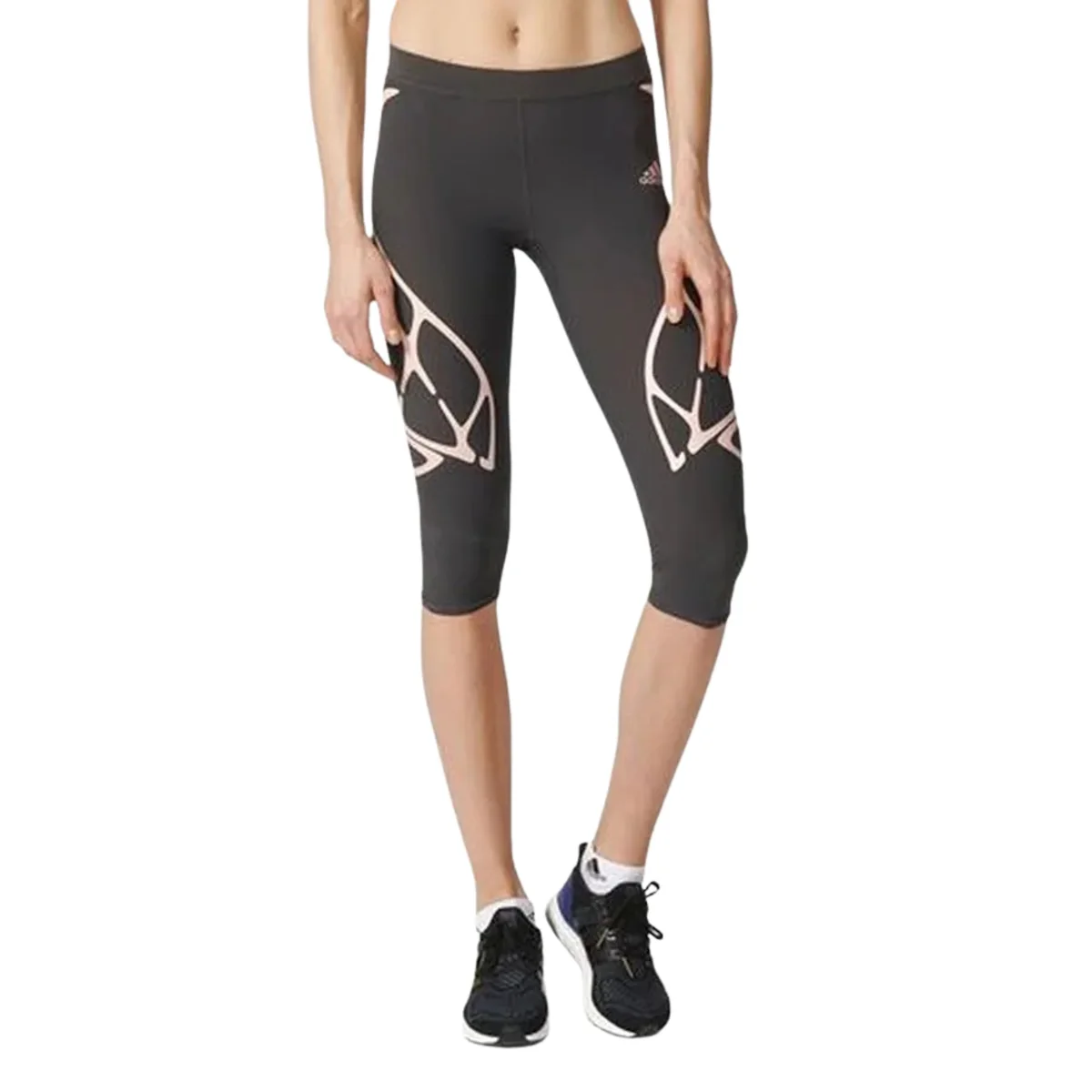 Damskie Legginsy Treningowe Brązowe Adidas Az Sw 3/4 Tgt XXS