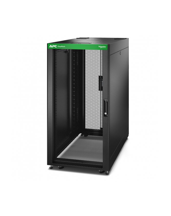 APC Easy Rack 600mm/24U/1200mm with Roof Side panel castors feet and 4 Brackets no Bottom Kolor: CZARNY ER6422