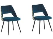 Krzesła - Zestaw 2 krzeseł do jadalni welurowy niebieski ANSLEY kod: 4251682243933 - miniaturka - grafika 1