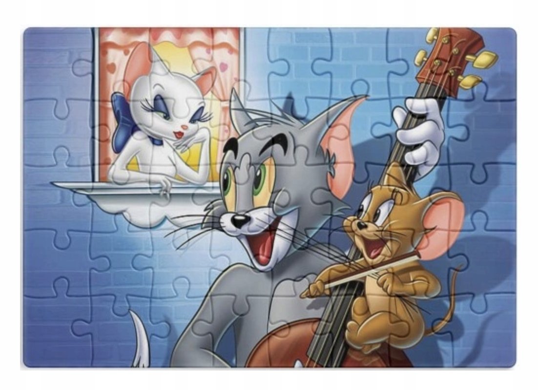 PUZZLE TOM I JERRY MYSZKA KOT A3 252 el z Nadrukiem + IMIĘ #129