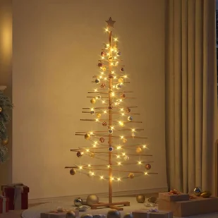 vidaXL Drewniana choinka z podstawą Brązowy 180 cm Bambus - Choinki - miniaturka - grafika 1