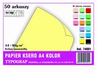 Papier do drukarek - Papier kolorowy ksero Typograf A4 80 g jasnożółty - miniaturka - grafika 1