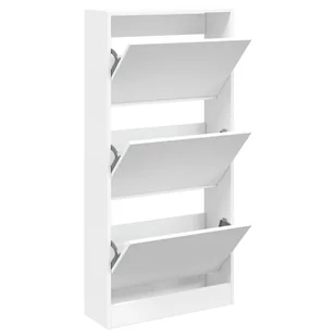 vidaXL Szafka na buty biała 60x21x125,5 cm materiał drewnopochodny - Szafki na buty - miniaturka - grafika 1