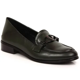 Półbuty damskie na płaskim obcasie zielone Vinceza 10904 - Półbuty damskie - miniaturka - grafika 1