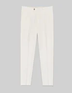 Spodnie męskie - spodnie do zestawu lido biały slim fit - miniaturka - grafika 1