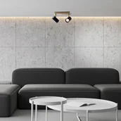 Lampy sufitowe - Spot sufitowy Frida 2-punktowy, mosiądz/czarny - miniaturka - grafika 1