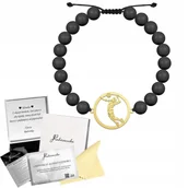 Bransolety męskie - Bransoleta Męska Złota Siatkarz Perły Sznurek 925 GRAWER ŻYCZENIA GRATIS - miniaturka - grafika 1