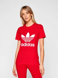 Koszulki i topy damskie - Adidas T-Shirt adicolor Classics Trefoil GN2902 Czerwony Regular Fit - grafika 1