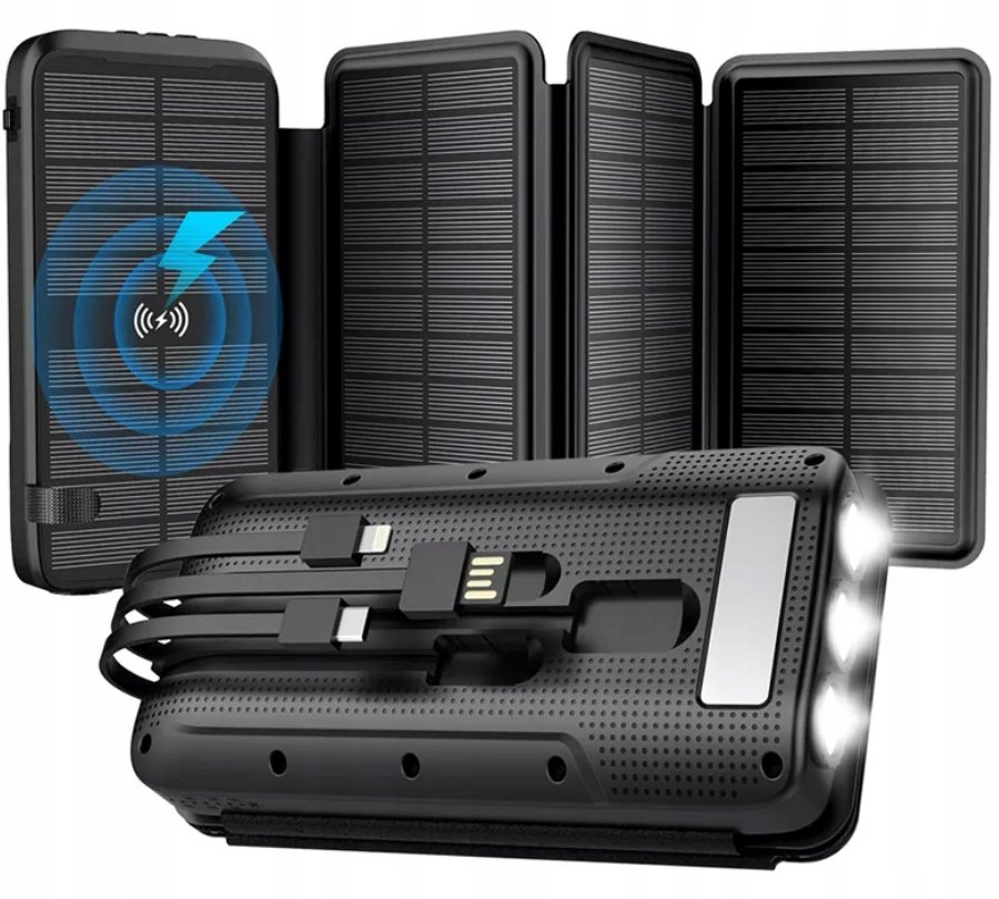 Powerbank Solarny Kable Latarka Indukcja 20000mAh