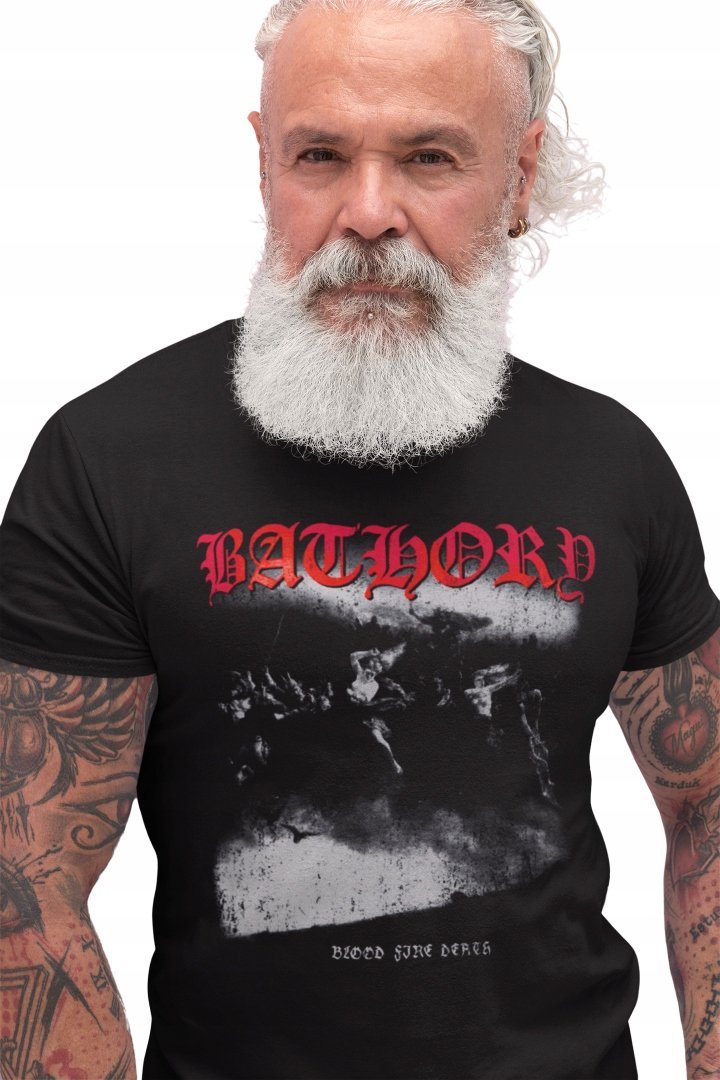 BATHORY BLOOD FIRE DEATH Koszulka czarna t-shirt męski black metal M